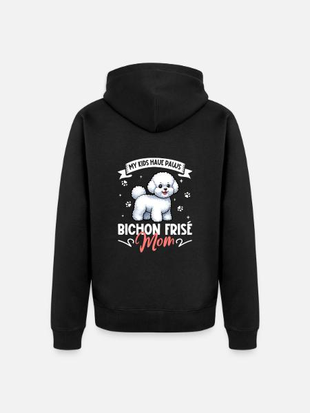 Bichon Frisé Mama - Unisex Premium Organic Zip Hoodie - black