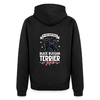 Maman terrier russe noir - Veste à capuche bio Premium Unisexe - noir - Dos - Nico (187cm)