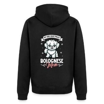 Bologneser Mama - Unisex Premium Bio Zip Hoodie - Schwarz - Hinten - Nico (187cm)