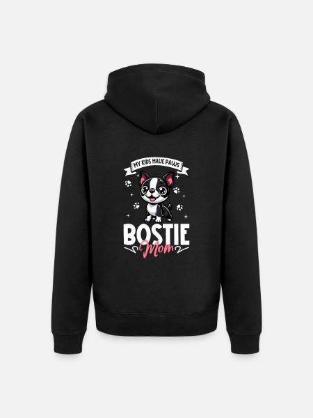 Boston Terrier Mom - Unisex Premium Organic Zip Hoodie - black