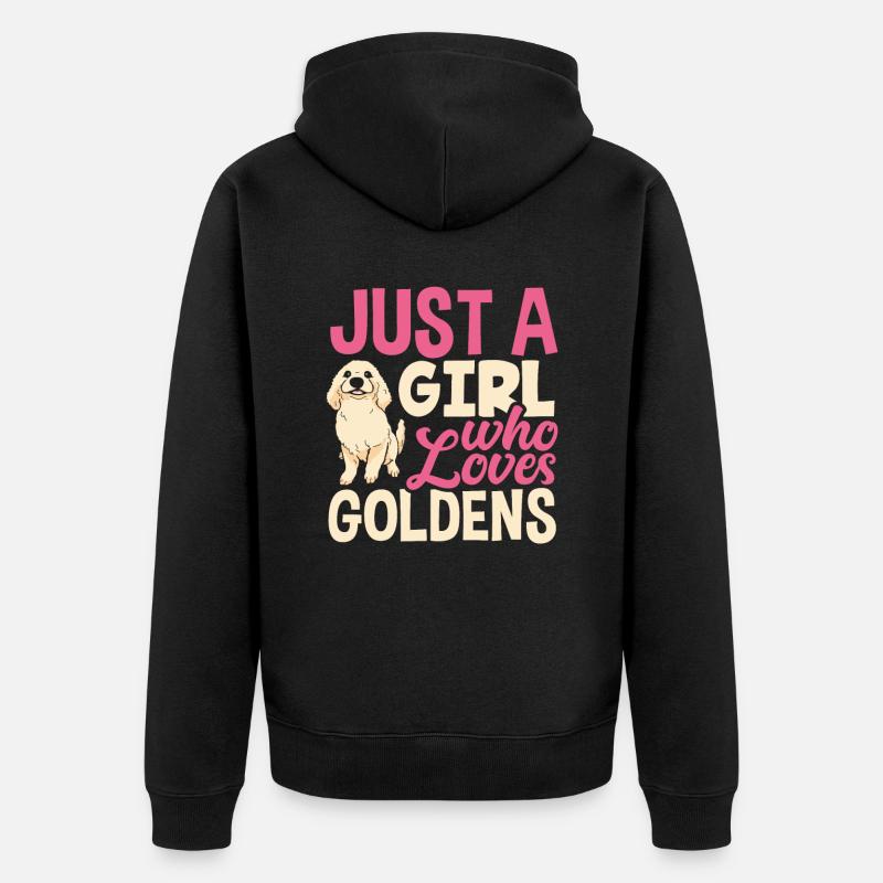 Fille Pet Golden Retriever - Veste à capuche bio Premium Unisexe - noir