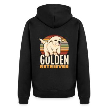Golden Retriever rétro - Veste à capuche bio Premium Unisexe - noir - Dos - Nico (187cm)