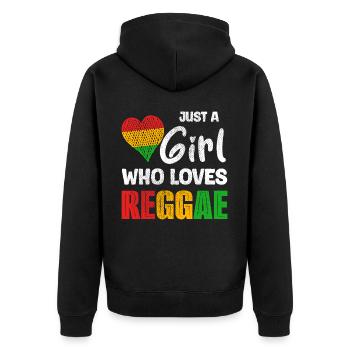 Rastafari Girl, Festival Rasta Jamaïque Reggae - Veste à capuche bio Premium Unisexe - noir - Dos - Nico (187cm)
