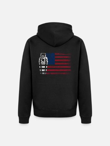 Bartender Mixologist American Flag - Unisex Premium Organic Zip Hoodie - black