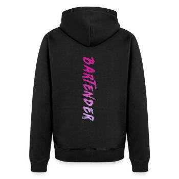 Bartender Mixologist Bartender - Unisex Premium Bio Zip Hoodie - Schwarz - Hinten - Nico (187cm)