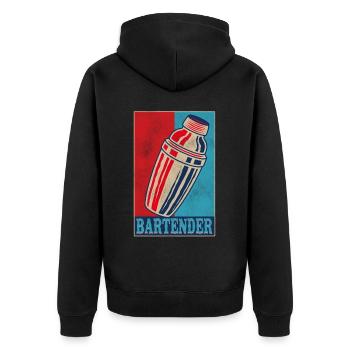 Barman Mixologue Rétro Vintage - Veste à capuche bio Premium Unisexe - noir - Dos - Nico (187cm)