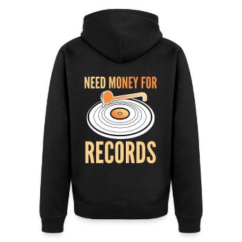 Player Disk Jockey Music Vinyl Record - Unisex Premium Bio Zip Hoodie - Schwarz - Hinten - Nico (187cm)