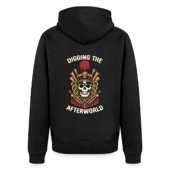 Fan Driving Procession Spielmannszug Skull - Unisex Premium Organic Zip Hoodie - black - Back - Nico (187cm)