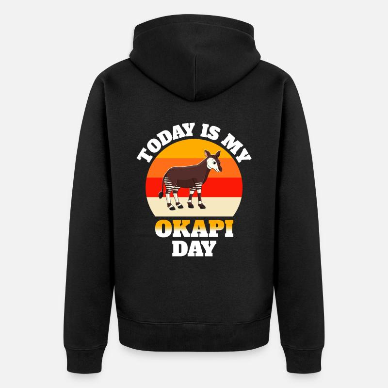 Girafe forestière Okapi - Veste à capuche bio Premium Unisexe - noir