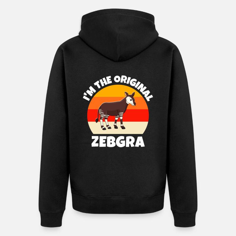 Waldgiraffe Okapi - Unisex Premium Bio Zip Hoodie - Schwarz