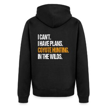 Coyote Hunter Yote - Unisex Premium Organic Zip Hoodie - black - Back - Nico (187cm)
