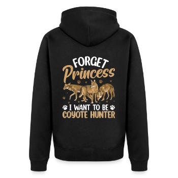 Coyote Hunting Yote - Unisex Premium Organic Zip Hoodie - black - Back - Nico (187cm)
