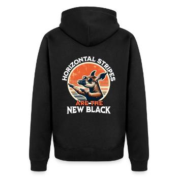 Girafe forestière Okapi - Veste à capuche bio Premium Unisexe - noir - Dos - Nico (187cm)