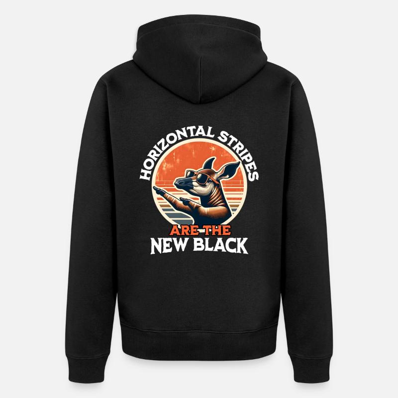 Waldgiraffe Okapi - Unisex Premium Bio Zip Hoodie - Schwarz