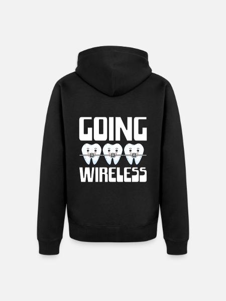 Funny braces saying - Unisex Premium Organic Zip Hoodie - black