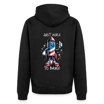 Ici pour sonner le 4 juillet Memorial Day Indépendance - Veste à capuche bio Premium Unisexe - noir - Dos - Nico (187cm)
