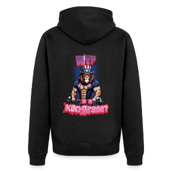 WTF est un kilogramme musclé bodybuilder Leo - Veste à capuche bio Premium Unisexe - noir - Dos - Nico (187cm)