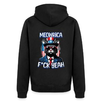 Meowrica Cat 4 De Juillet Chat Heureux Célébrer - Veste à capuche bio Premium Unisexe - noir - Dos - Nico (187cm)