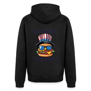Slogan diététique drôle pour les barbecues du 4 juillet - Veste à capuche bio Premium Unisexe - noir - Dos - Nico (187cm)