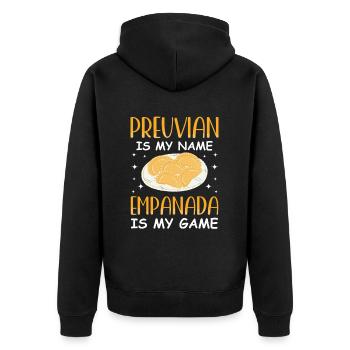 Mexican Venezuelan Empanada - Unisex Premium Organic Zip Hoodie - black - Back - Nico (187cm)