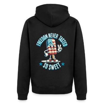 Taste of Freedom 4 juillet Ice Cream Design - Veste à capuche bio Premium Unisexe - noir - Dos - Nico (187cm)