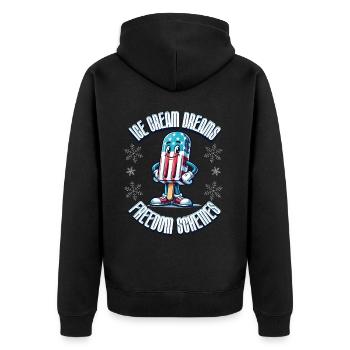 Lustiges Eis 4th Of July Memorial Day - Unisex Premium Bio Zip Hoodie - Schwarz - Hinten - Nico (187cm)