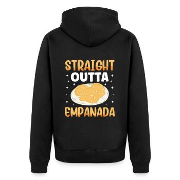 Mexican Venezuelan Empanada - Unisex Premium Organic Zip Hoodie - black - Back - Nico (187cm)