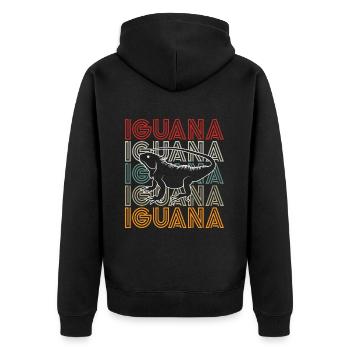 Iguanische Reptilienliebhaber Herpetologe - Unisex Premium Bio Zip Hoodie - Schwarz - Hinten - Nico (187cm)