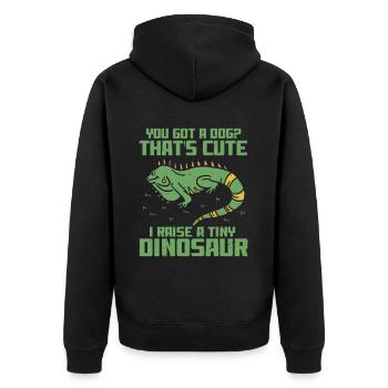 Iguanische Reptilienliebhaber Herpetologe - Unisex Premium Bio Zip Hoodie - Schwarz - Hinten - Nico (187cm)