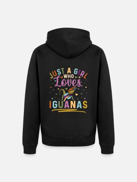 Iguanian Reptile Lover Herpetologist - Unisex Premium Organic Zip Hoodie - black