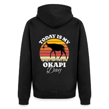 Girafe forestière Okapi - Veste à capuche bio Premium Unisexe - noir - Dos - Nico (187cm)