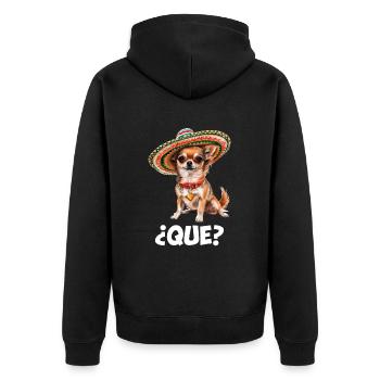 Chihuahua, funny mexican chihuahua dog - Unisex Premium Bio Zip Hoodie - Schwarz - Hinten - Nico (187cm)