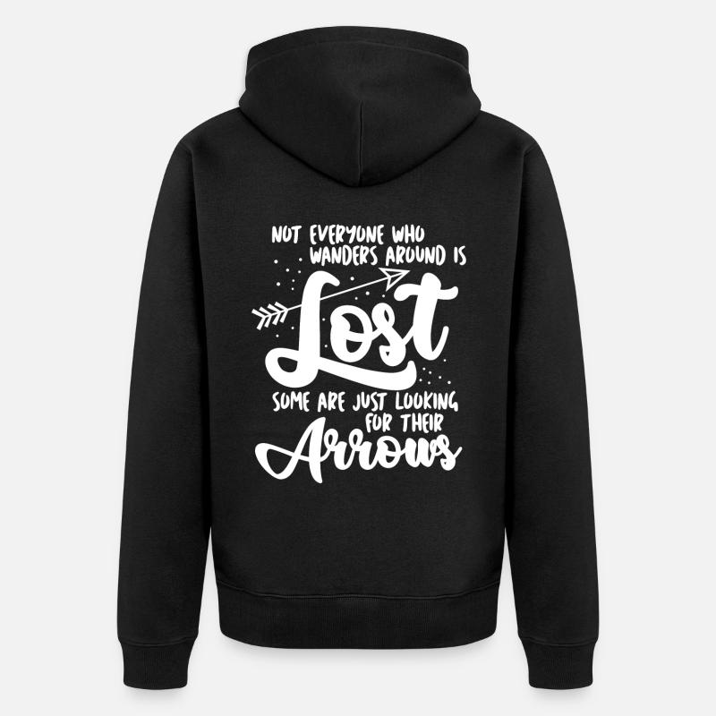 Archery Recurve Bow Compound Bow - Unisex Premium Bio Zip Hoodie - Schwarz