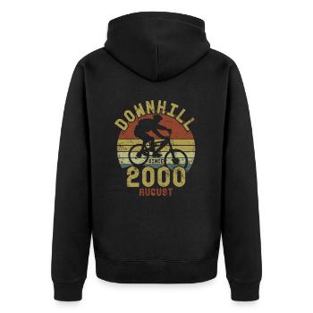 Birthday Downhill Bike Bike August 2000 - Unisex Premium Organic Zip Hoodie - black - Back - Nico (187cm)