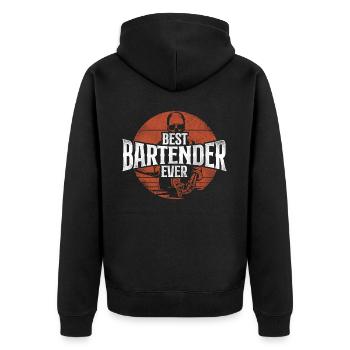 Bartender Mixologist Best - Unisex Premium Organic Zip Hoodie - black - Back - Nico (187cm)