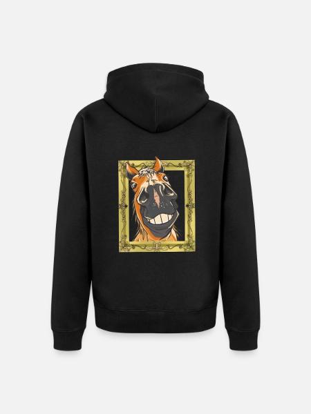 Pferdekopf Pferd Pferde - Unisex Premium Bio Zip Hoodie - Schwarz