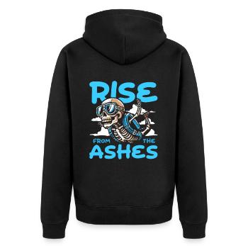 Parachutist Skydiving Skeleton - Unisex Premium Organic Zip Hoodie - black - Back - Nico (187cm)