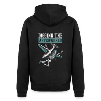 Parachutist Skydiving Skeleton - Unisex Premium Organic Zip Hoodie - black - Back - Nico (187cm)