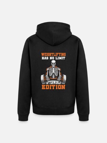 Weightlifting Weightlifting Skeleton - Unisex Premium Organic Zip Hoodie - black