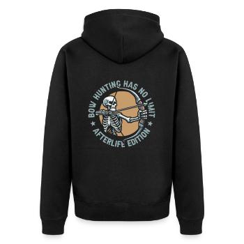 Bow Hunting Bow Hunter Skeleton - Unisex Premium Organic Zip Hoodie - black - Back - Nico (187cm)