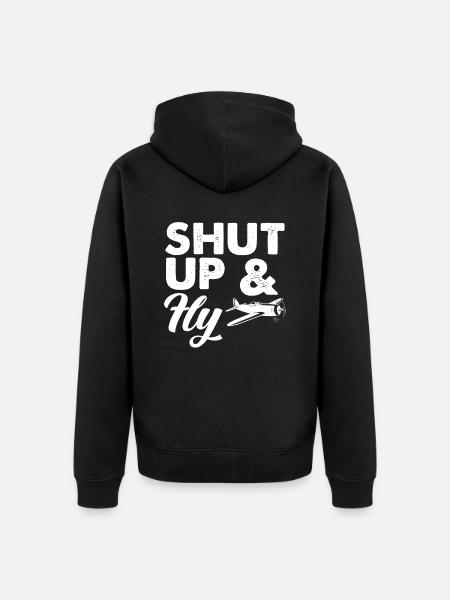 Pilot Flying Airplane Gift - Unisex Premium Organic Zip Hoodie - black