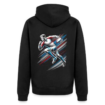 Maillot de fan de rugby - Veste à capuche bio Premium Unisexe - noir - Dos - Nico (187cm)