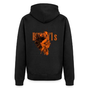 Betta Fish Bubbles And Brawls - Unisex Premium Organic Zip Hoodie - black - Back - Nico (187cm)