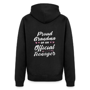Teenager - Unisex Premium Bio Zip Hoodie - Schwarz - Hinten - Nico (187cm)