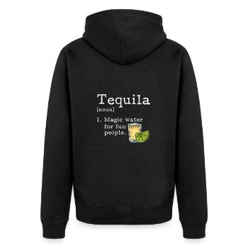 Tequila Sunrise Booze Party Mexico Gift - Unisex Premium Organic Zip Hoodie - black - Back - Nico (187cm)