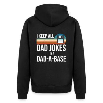 Retro Vintage Dad Witz Tolles, Alle Gelegenheiten - Unisex Premium Bio Zip Hoodie - Schwarz - Hinten - Nico (187cm)