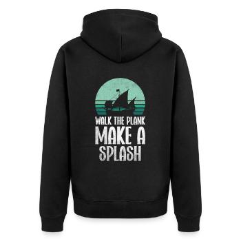 Pirate Skull Buccaneer Pirate Ship - Unisex Premium Organic Zip Hoodie - black - Back - Nico (187cm)