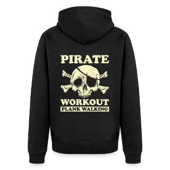 Pirate Skull Buccaneer Pirate Ship - Unisex Premium Organic Zip Hoodie - black - Back - Nico (187cm)
