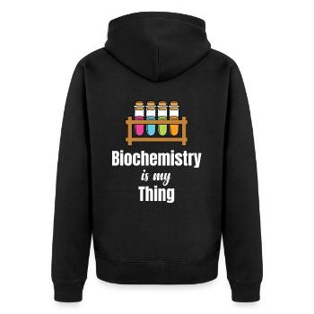 La biochimie, c’est mon truc, scientifique, - Veste à capuche bio Premium Unisexe - noir - Dos - Nico (187cm)