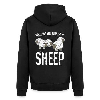 Blague drôle de mouton - Veste à capuche bio Premium Unisexe - noir - Dos - Nico (187cm)